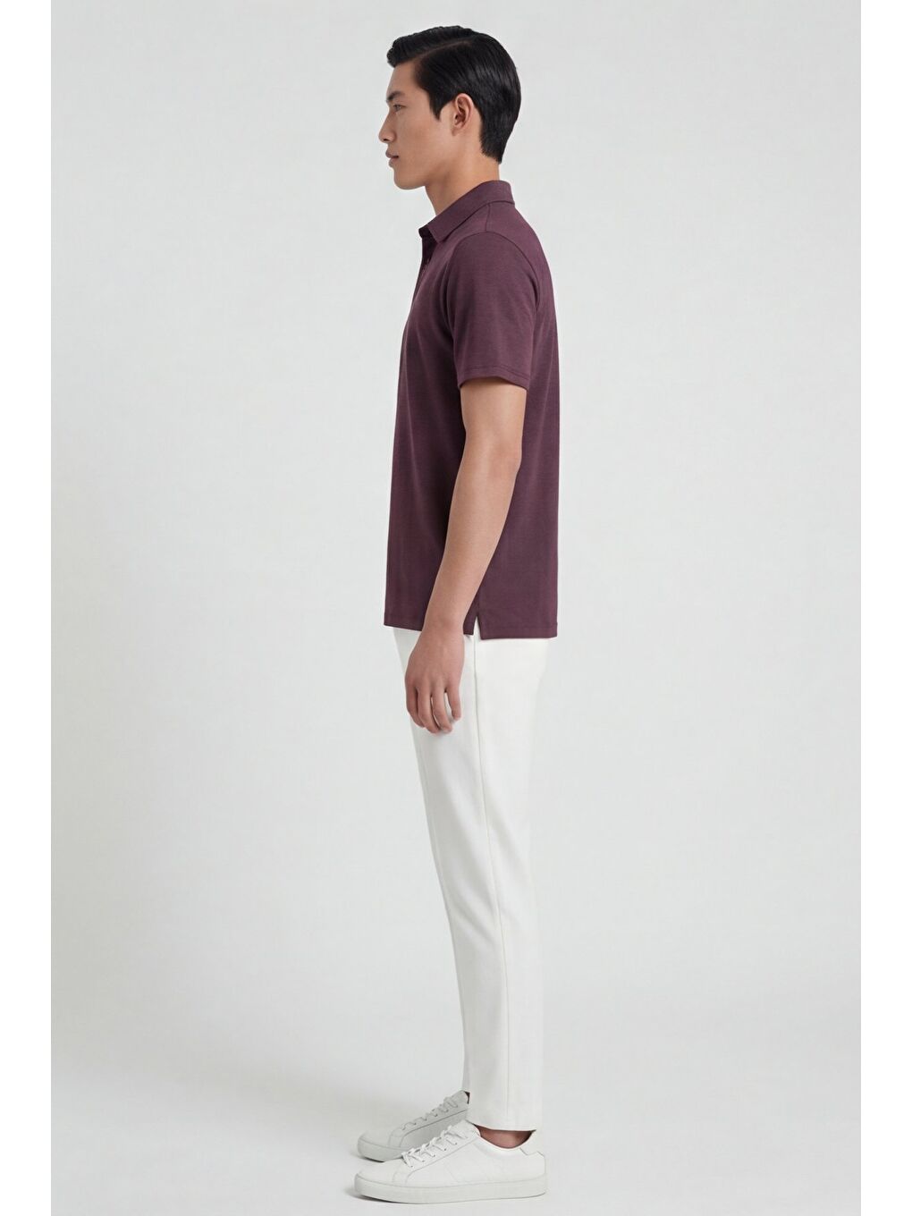 Erkek Bordo Standart Fit Polo Yaka Tişört – Kısa Kollu-2