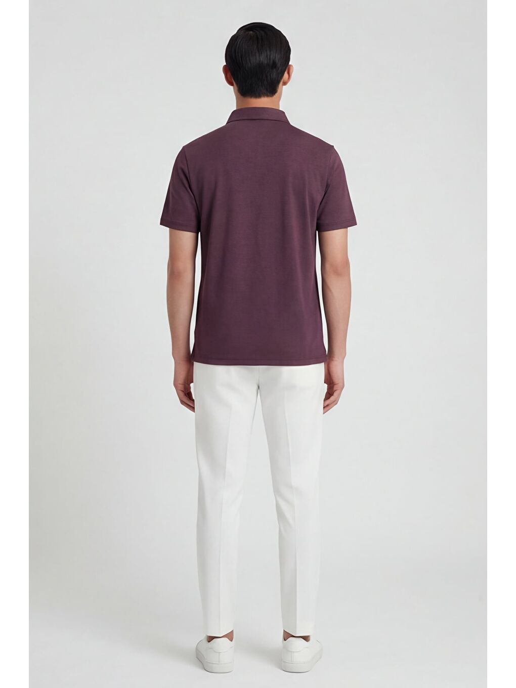 Erkek Bordo Standart Fit Polo Yaka Tişört – Kısa Kollu-3
