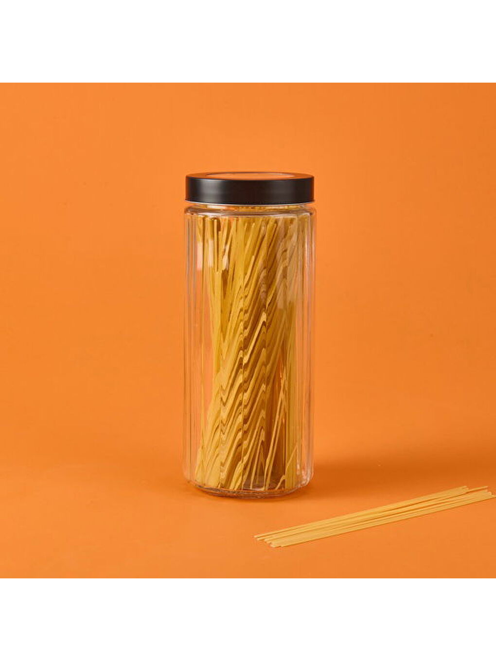 Borosilikat Cam Saklama Kabı - Gri / Siyah - 2,2 lt