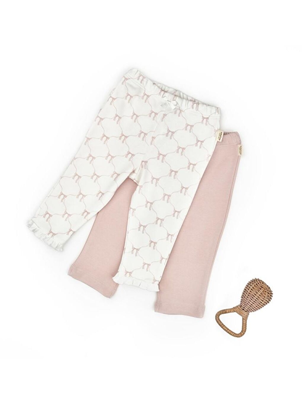 Pembe Bebek 2li Pantalon %100 Organik Pamuk , Bebek - Yenidoğan- csy8146