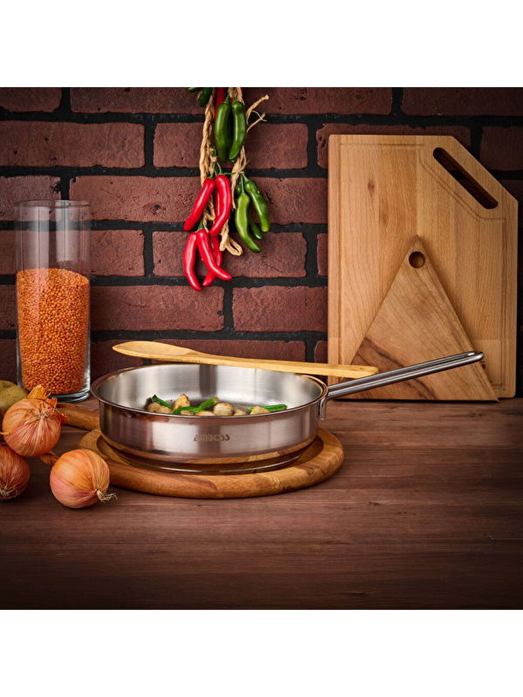 Gri Saphire Çelik Tava - Inox - 22 cm