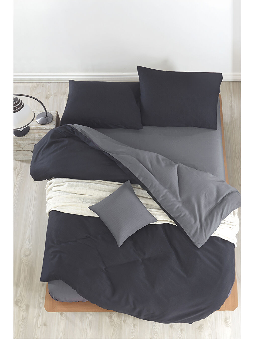 Paint Nevresim Takımı Çift Kişilik Mix Siyah-Füme