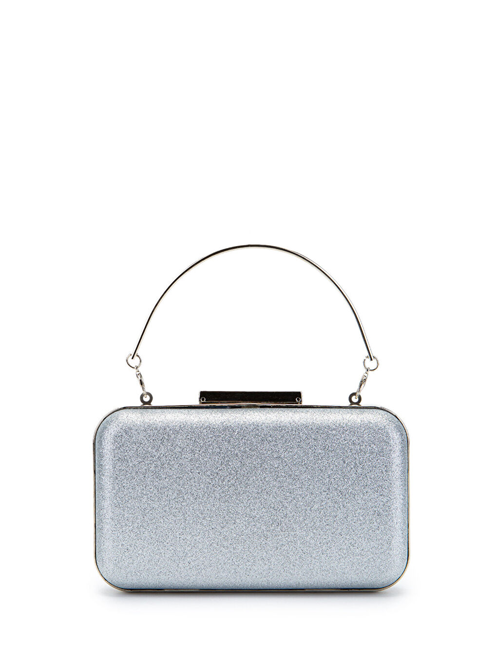 Gri Taşlı Premium Debbie Abiye El Çantası Gümüş-4