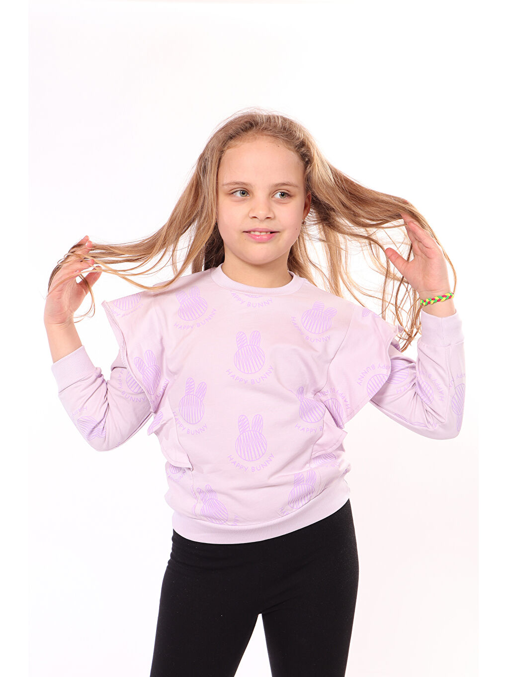 Toontoykids Açık Lila Kız Çocuk Baskılı Sweatshirt