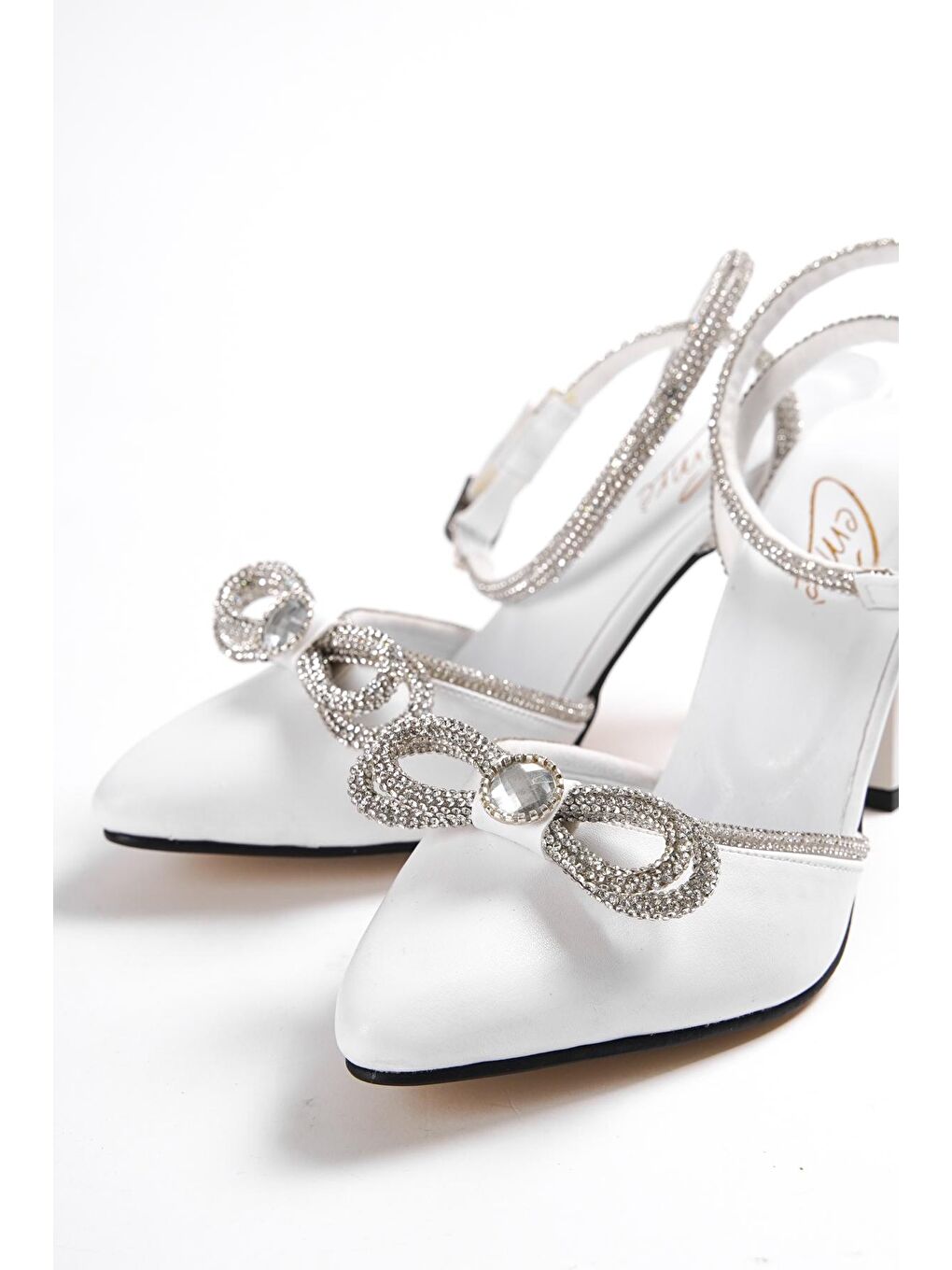 Beyaz D610   Kadın Klasik Topuklu Ayakkabı-3