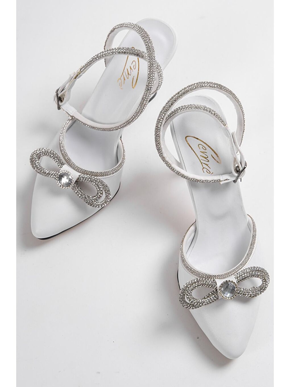 Beyaz D610   Kadın Klasik Topuklu Ayakkabı-4
