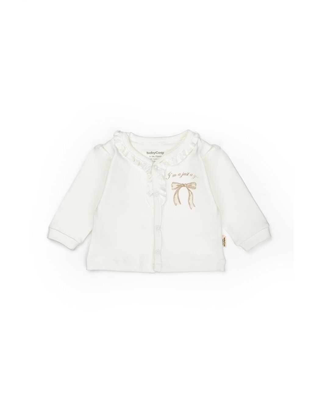 Ekru Bebek 3’lü Takım (Pantolon, Uzun Kol T-shirt, Şapka), Bebek ve Yenidoğan Serisi - CSY8144-1