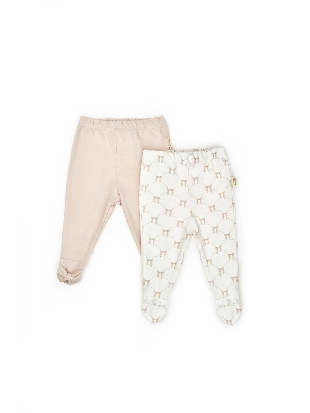 Ekru Bebek 2li Patikli Pantalon %100 Organik Pamuk , Bebek - Yenidoğan- csy8141