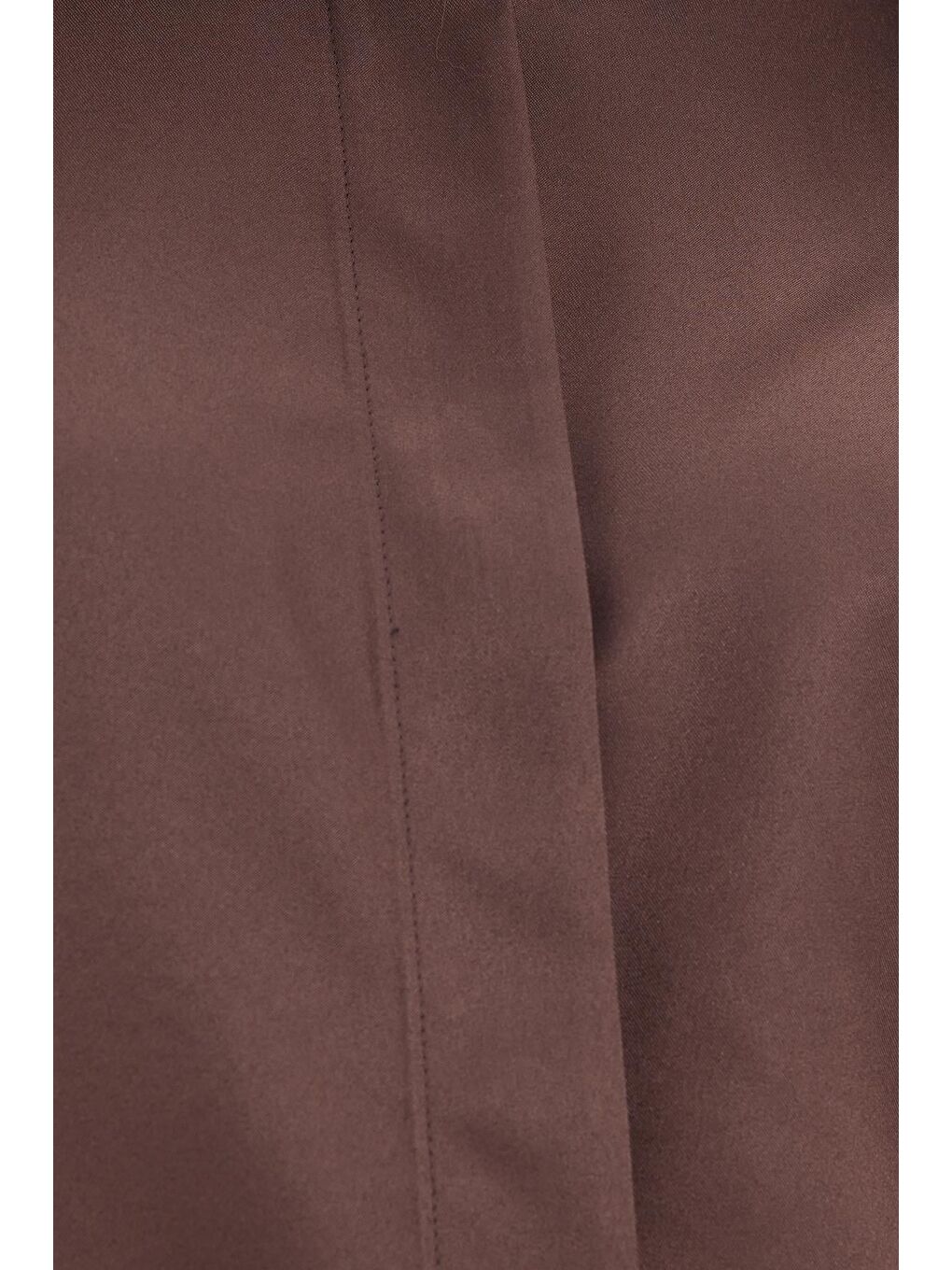 Kadın Slim Fit Dar Kesim Vucüda Oturan Uzun Kollu Gizli Düğme Detaylı Kahverengi Basic Gömlek-5