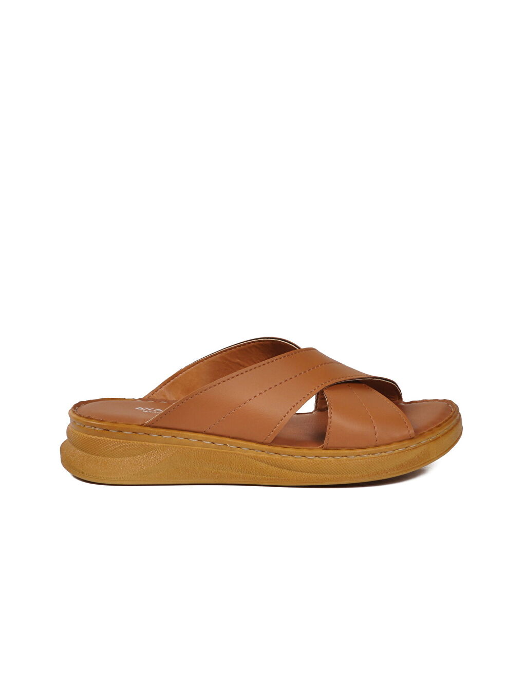 Kahverengi Taba Yumuşak Tabanlı Çapraz Bantlı Kadın Terlik 492148 Z-1