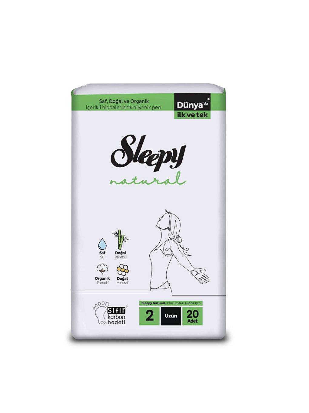 Natural Ultra Hassas Hijyenik Ped Uzun 20 Adet Ped-1