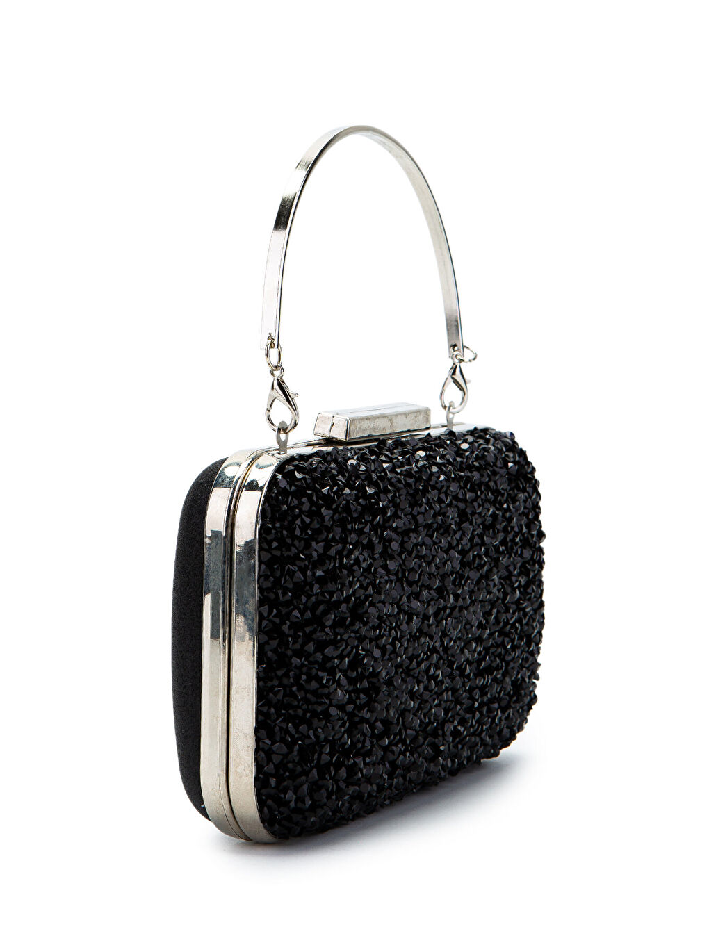 Taşlı Premium Debbie Abiye El Çantası Siyah-1