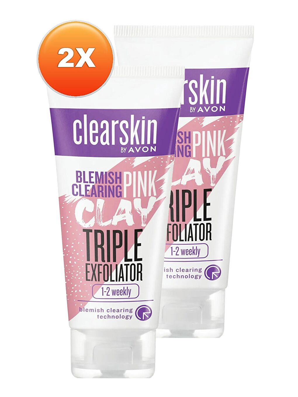 AVON Renksiz Clearskin Leke Karşıtı 3'ü 1 Arada Pembe Kil Scrub 75 Ml. İkili Set - 1