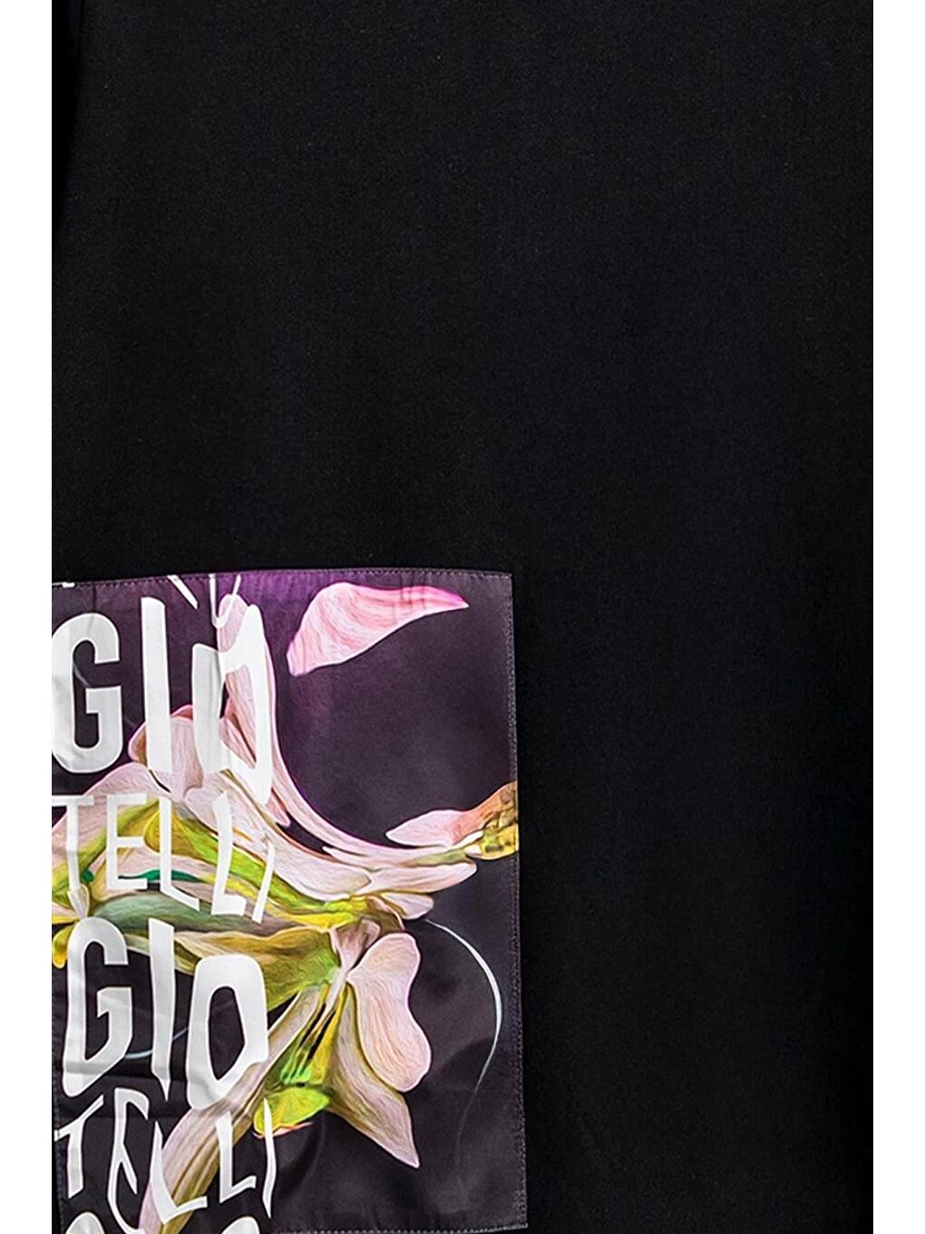 Giotelli Siyah Oversize Fit %100 Pamuk Baskılı Bisiklet Yaka Erkek Tişört-1