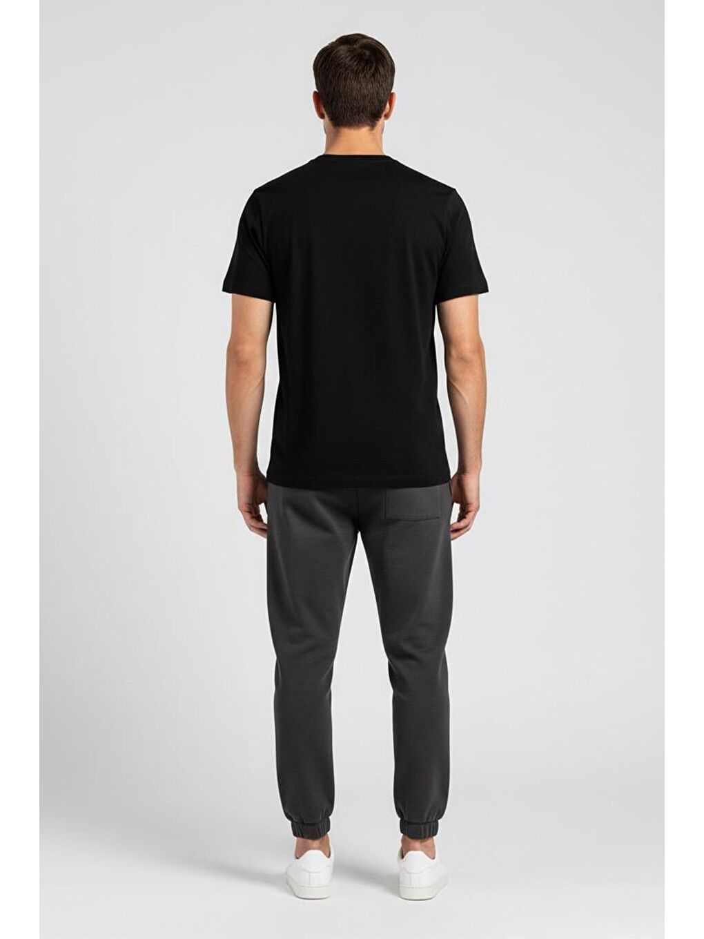 Giotelli Siyah Oversize Fit %100 Pamuk Baskılı Bisiklet Yaka Erkek Tişört-2