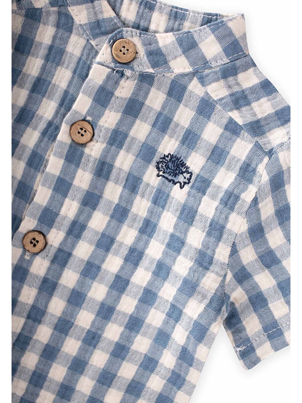 Gömlek Zıbın Takım 0-3 Yaş İndigo Ekose-2