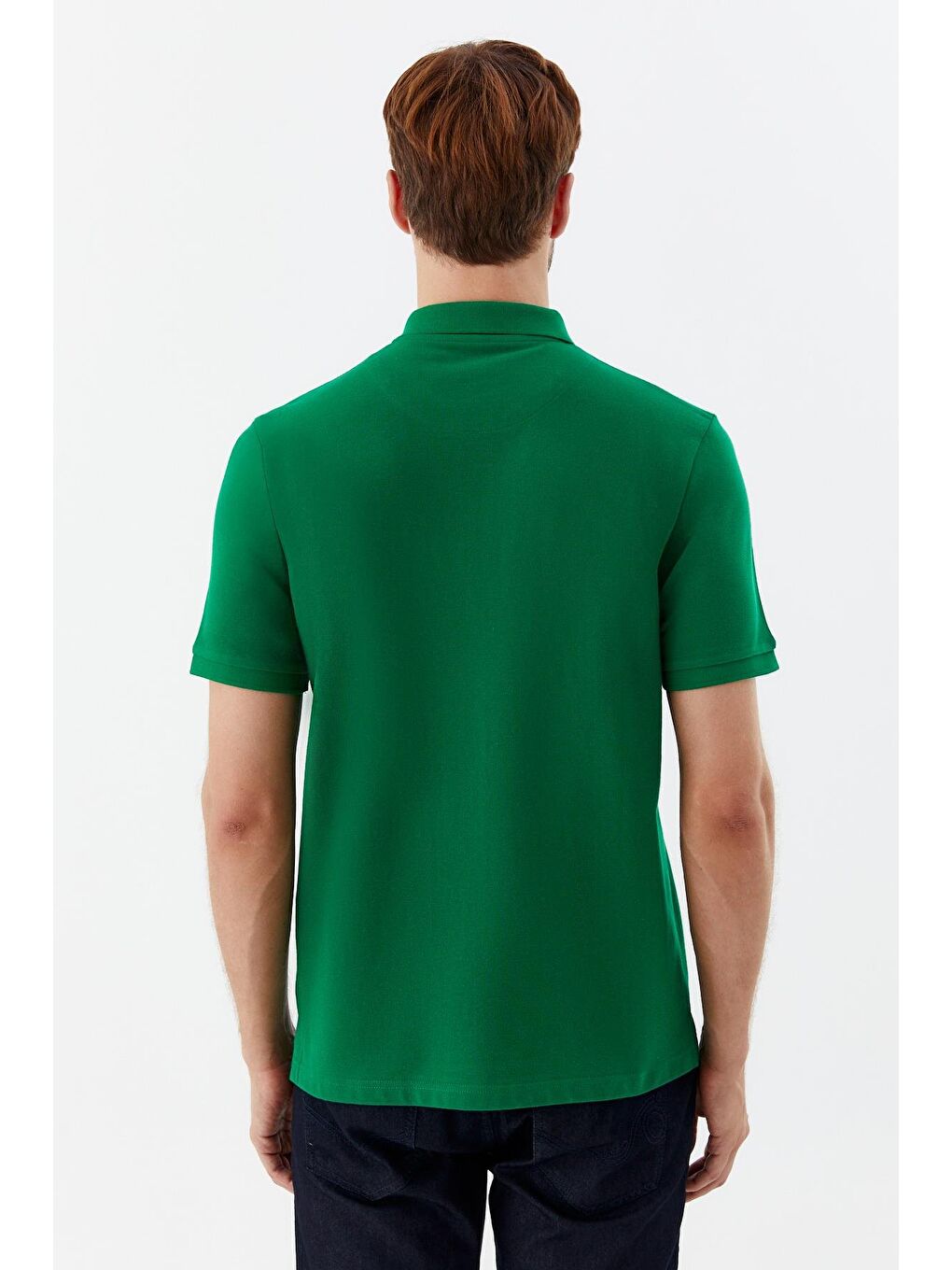 Yeşil Regular Fit %100 Pamuklu Polo Yaka Tişört-4
