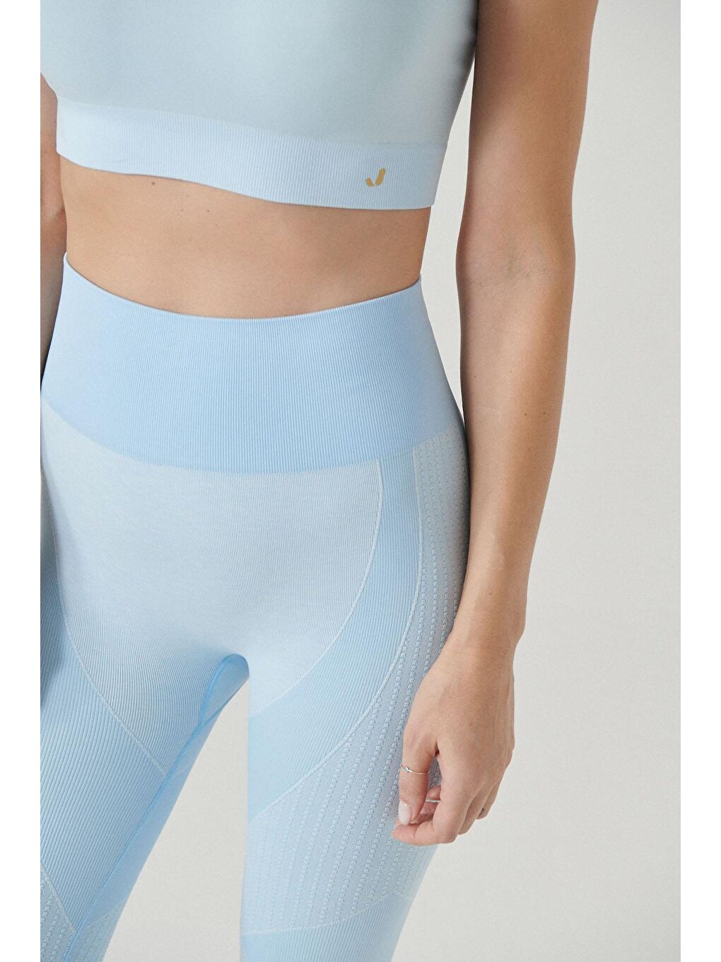 Bonita Desen Detaylı Şekillendirici Tayt Mavi-2