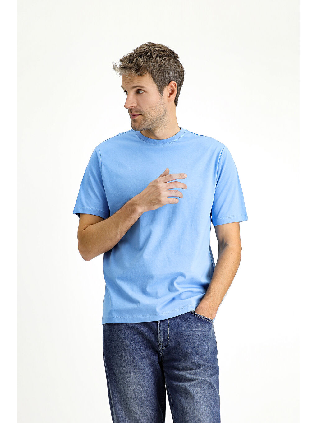 Mavi Bisiklet Yaka Regular Fit Süprem Pamuk %100 Pamuk Tişört-1