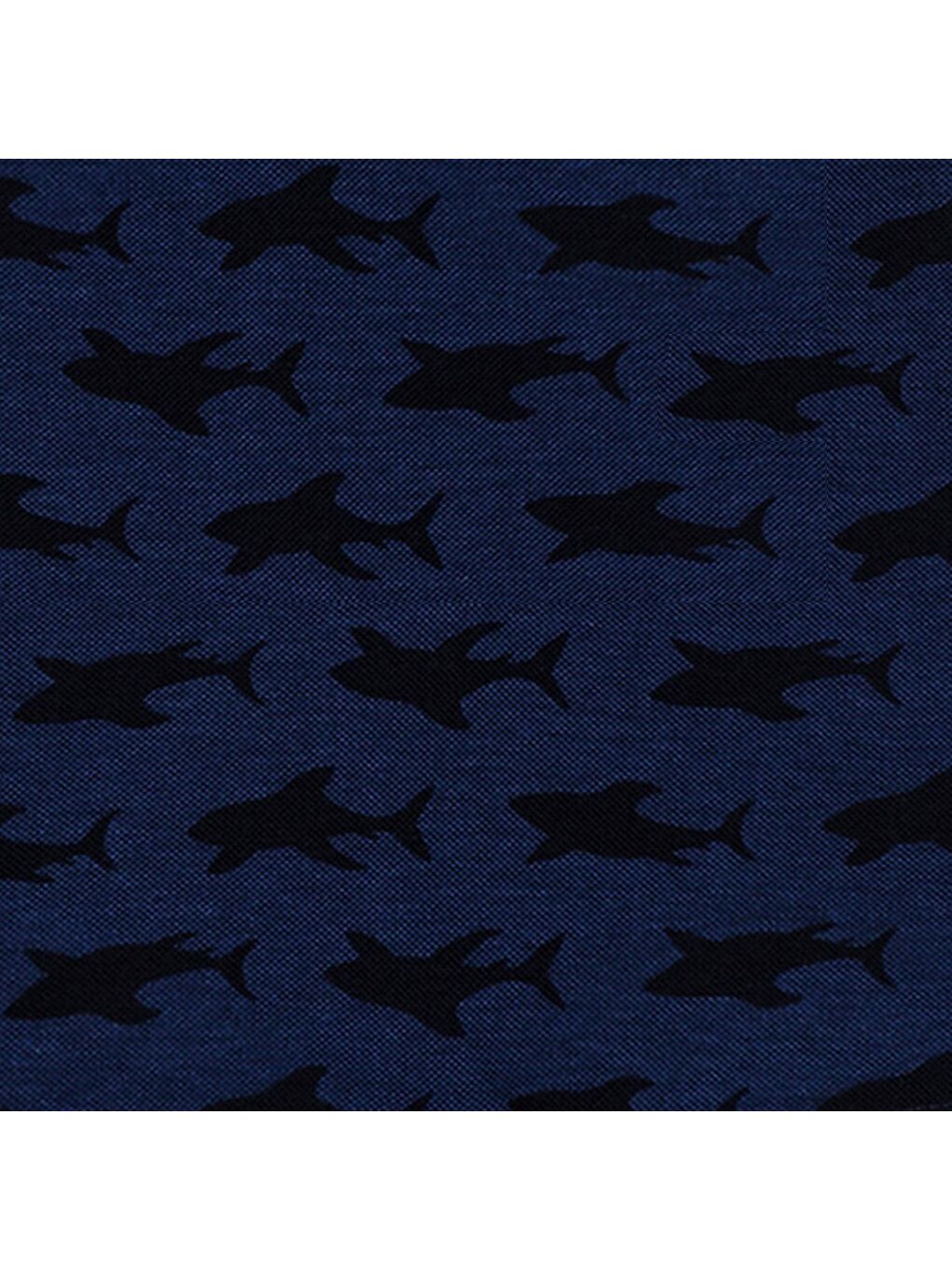 Lacivert Köpekbalığı Pike Şortlu Pijama Takımı-3