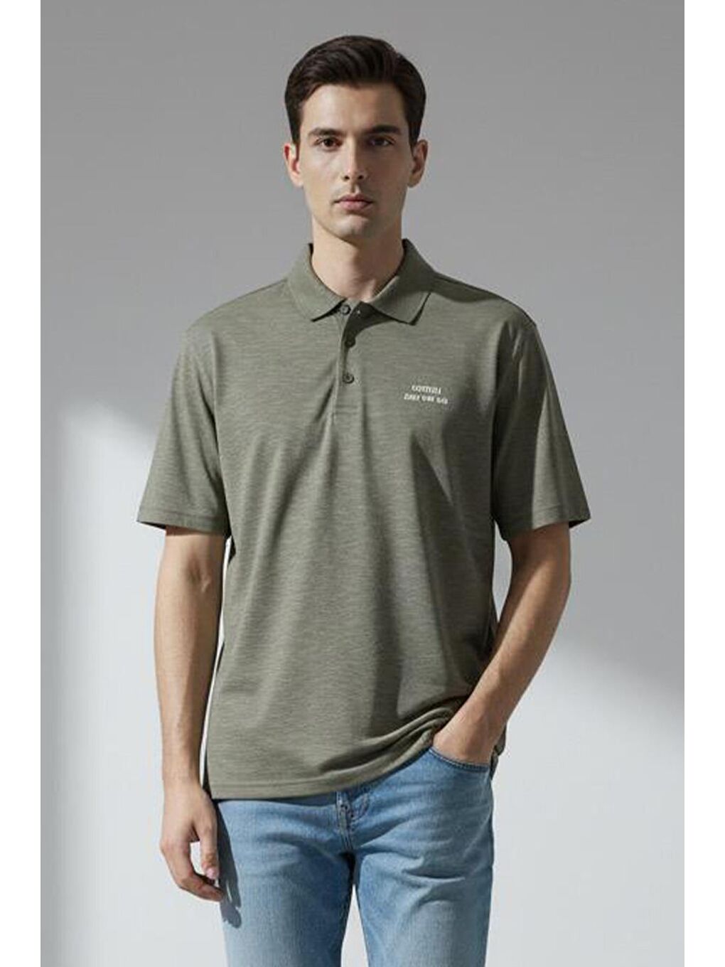 Giotelli Haki Slim Fit %100 Pamuk Polo Yaka Erkek Tişört