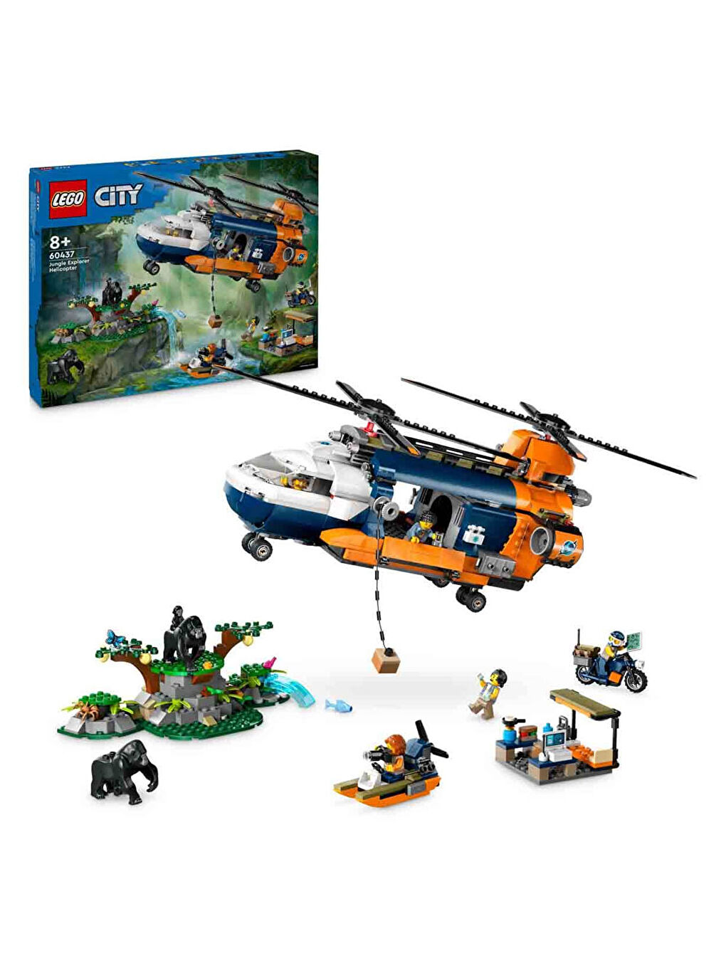 Lego Renksiz City Orman Kaşifinin Helikopteri Kamp Yerinde Seti 60437