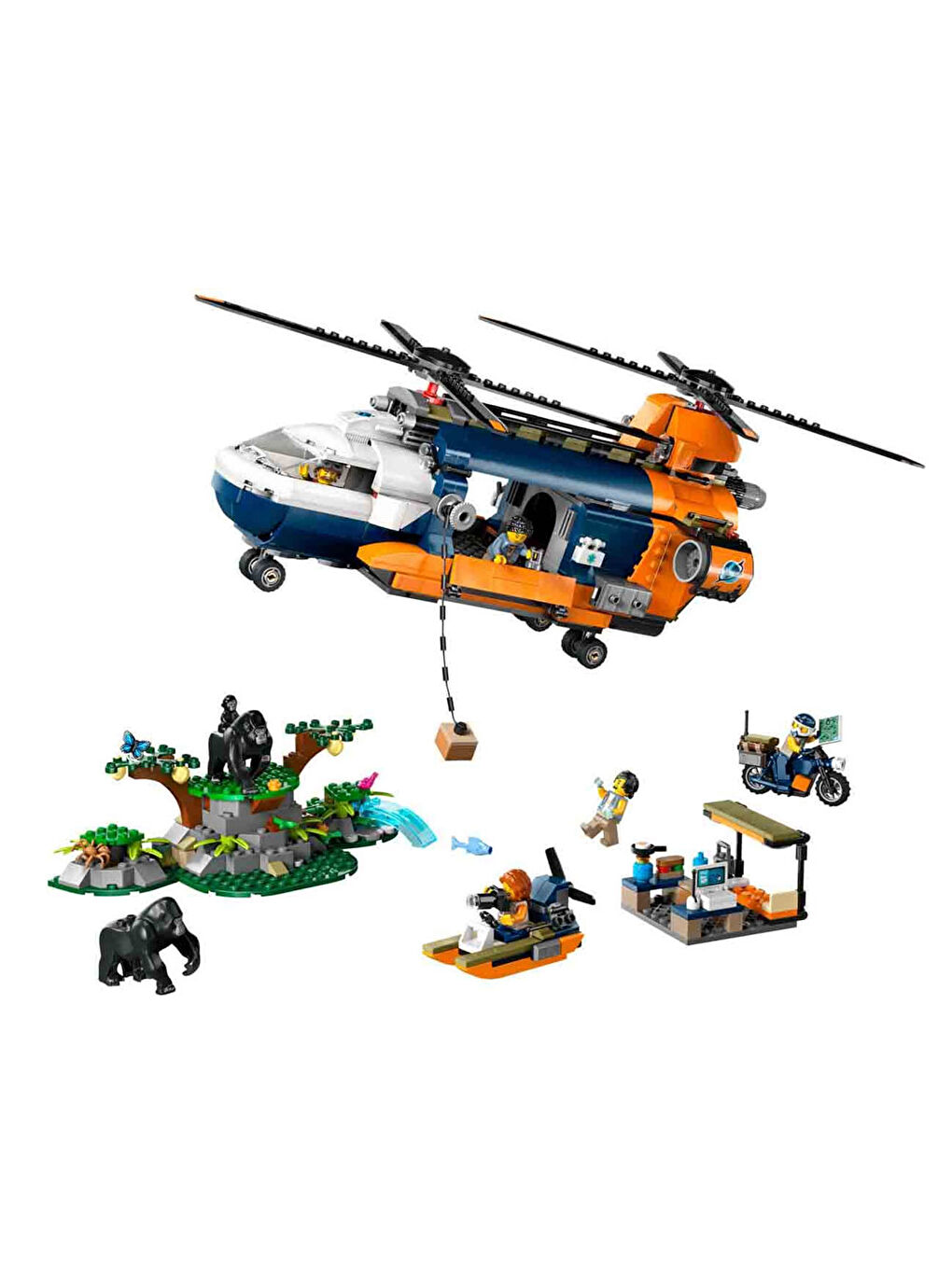 Lego Renksiz City Orman Kaşifinin Helikopteri Kamp Yerinde Seti 60437 - 2