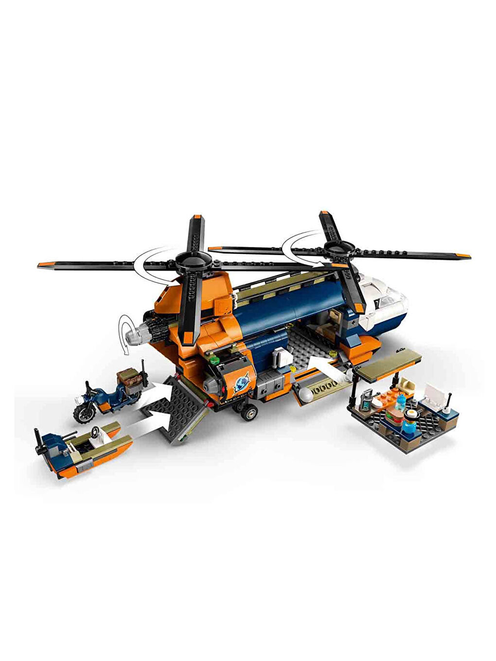 Lego Renksiz City Orman Kaşifinin Helikopteri Kamp Yerinde Seti 60437 - 6