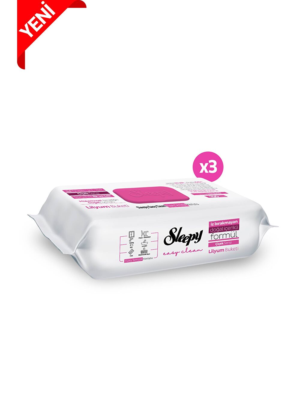 Easy Clean Lilyum Buketi Yüzey Temizlik Havlusu&Mendili 3x100 (300 Yaprak)-1