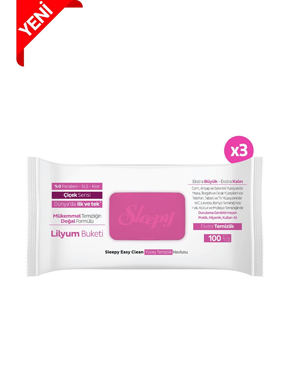 Easy Clean Lilyum Buketi Yüzey Temizlik Havlusu&Mendili 3x100 (300 Yaprak)-2