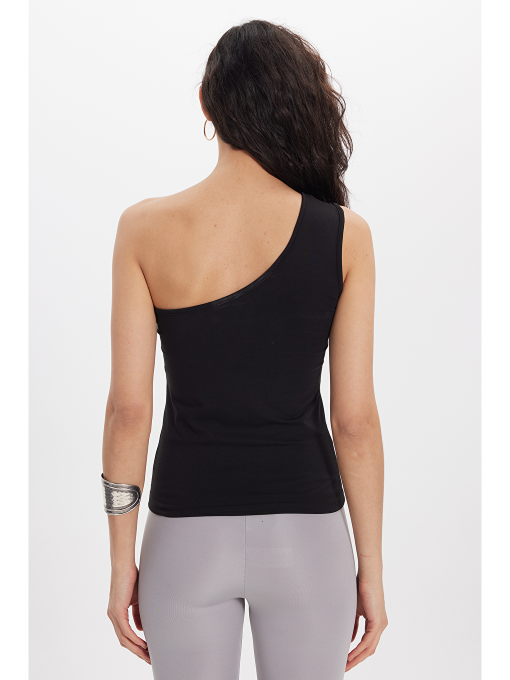 Kadın Slim Fit Dar Kesim Pamuklu Kolsuz Siyah Crop Atlet-4