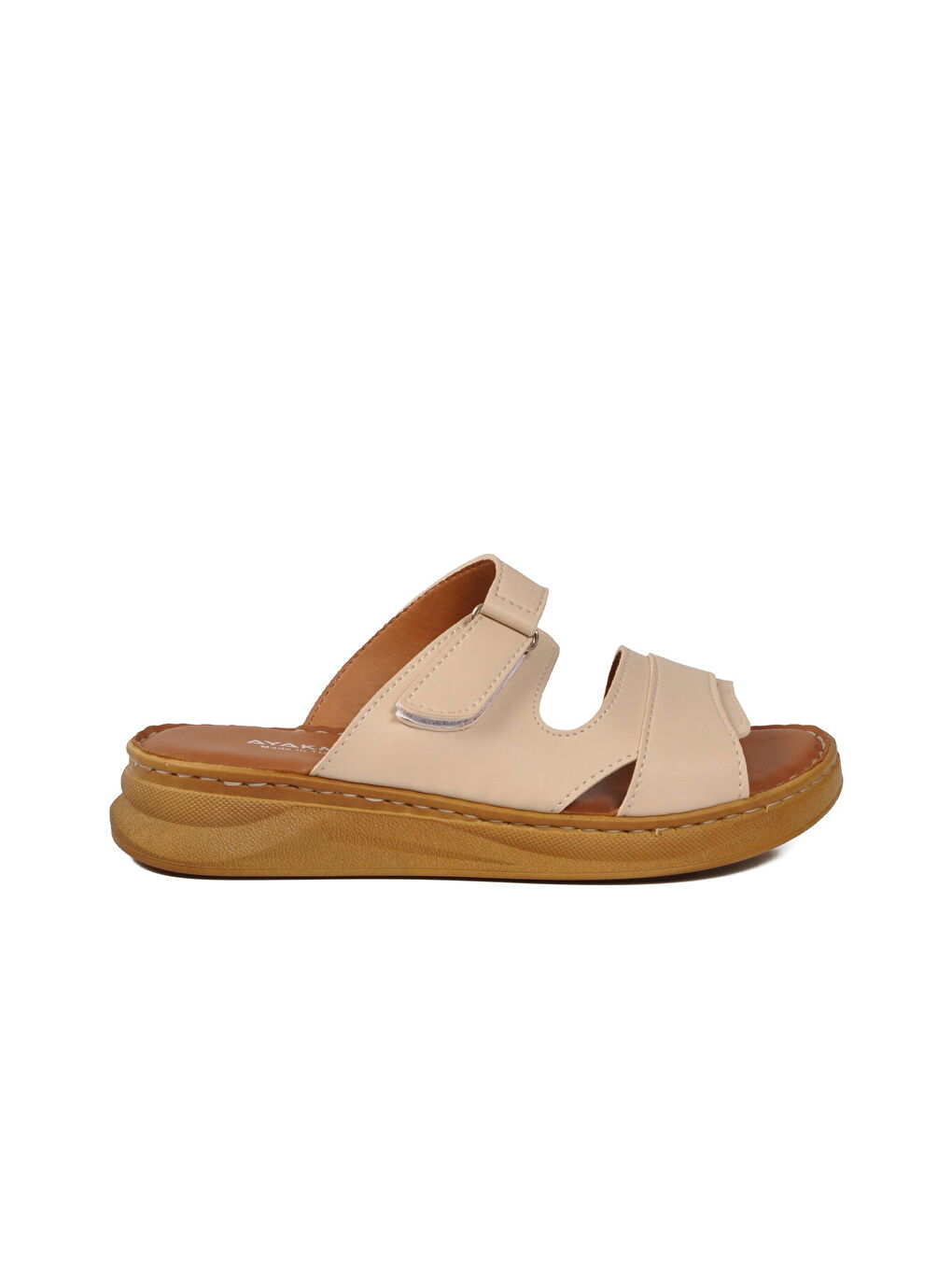 Bej Hafif Yumuşak Tabanlı Cırtlı Kadın Terlik 492147 Z-1