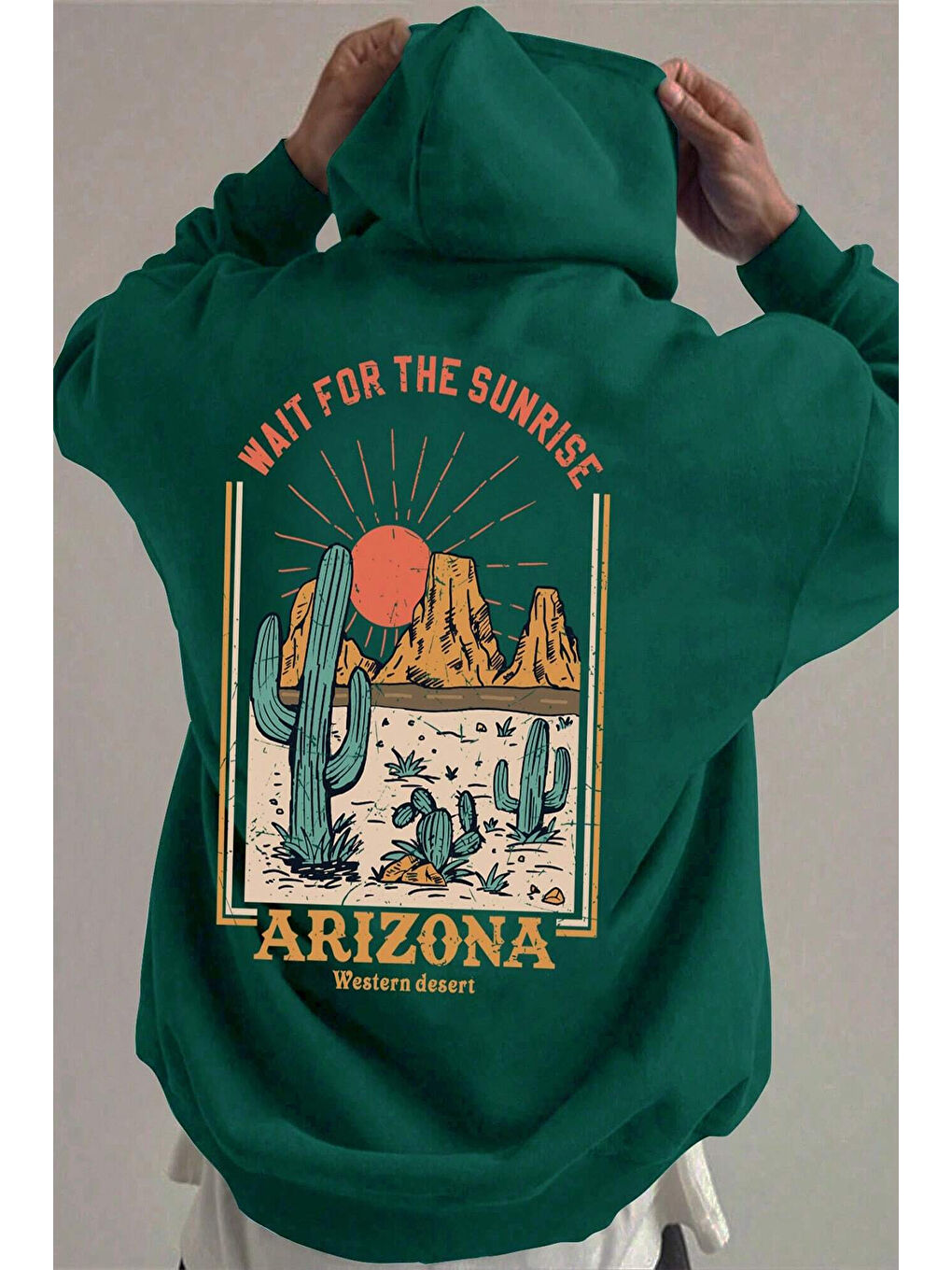 uyguntarz Yeşil Arizona Baskılı Unisex Oversize Sweatshirt - 1