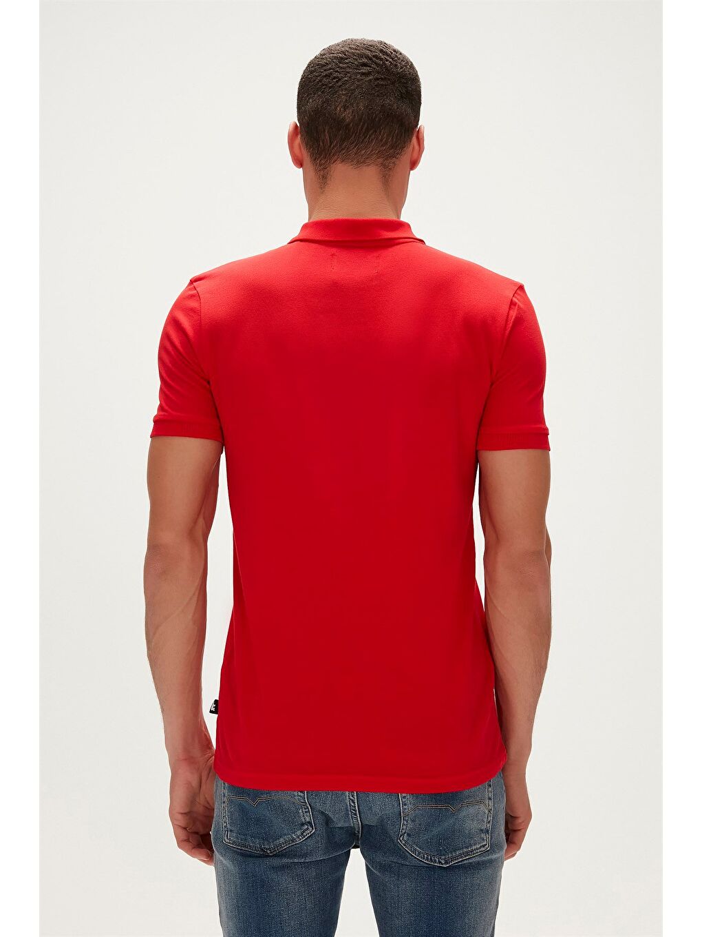 Cord Crimson Red Kırmızı Polo Yaka Fermuarlı Erkek T-Shirt-2