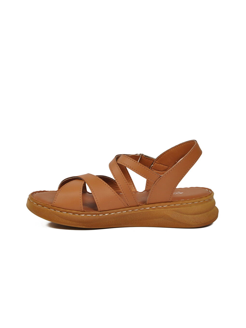 Kahverengi Taba Hafif Yumuşak Tabanlı Cırtlı Kadın Sandalet 492142 Z-3