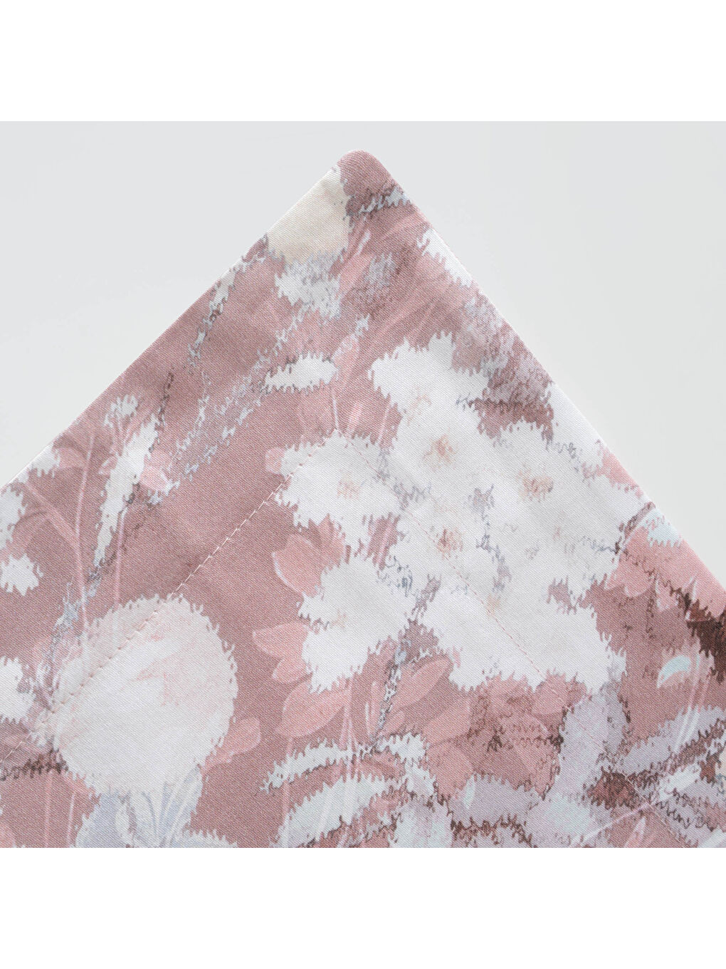 Pembe Rosalya Çift Kişilik Nevresim Takımı %100 Pamuk 210 TC 83 Tel Saten Digital Baskılı Pudra-4