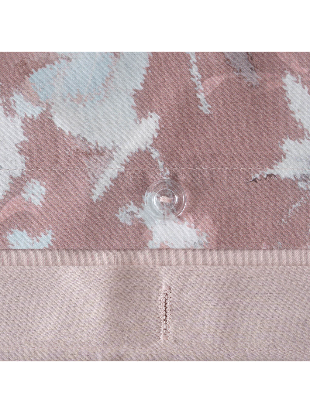 Pembe Rosalya Çift Kişilik Nevresim Takımı %100 Pamuk 210 TC 83 Tel Saten Digital Baskılı Pudra-5