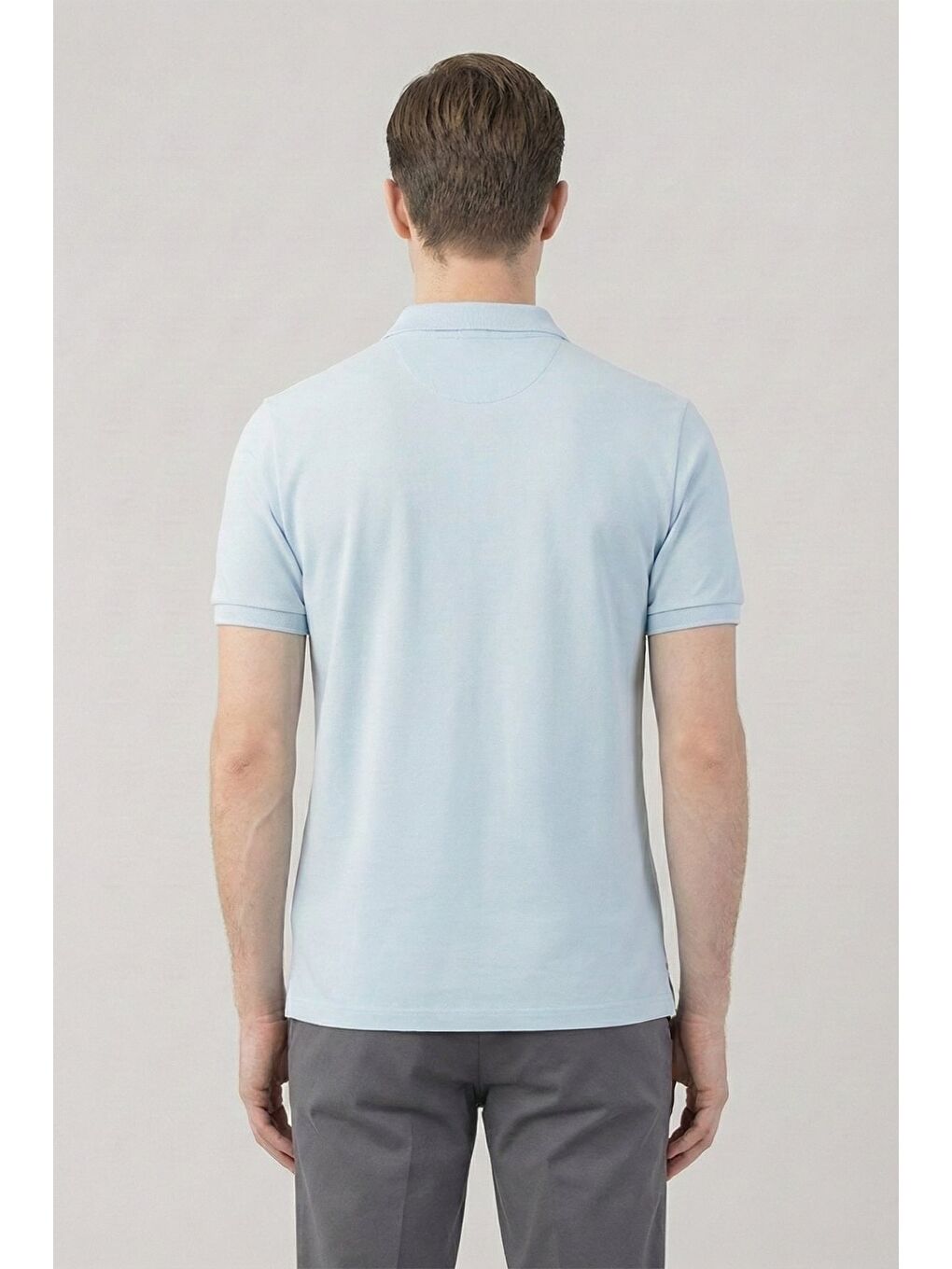 Giotelli Açık Mavi Slim Fit %100 Pamuk Polo Yaka Erkek Tişört-3