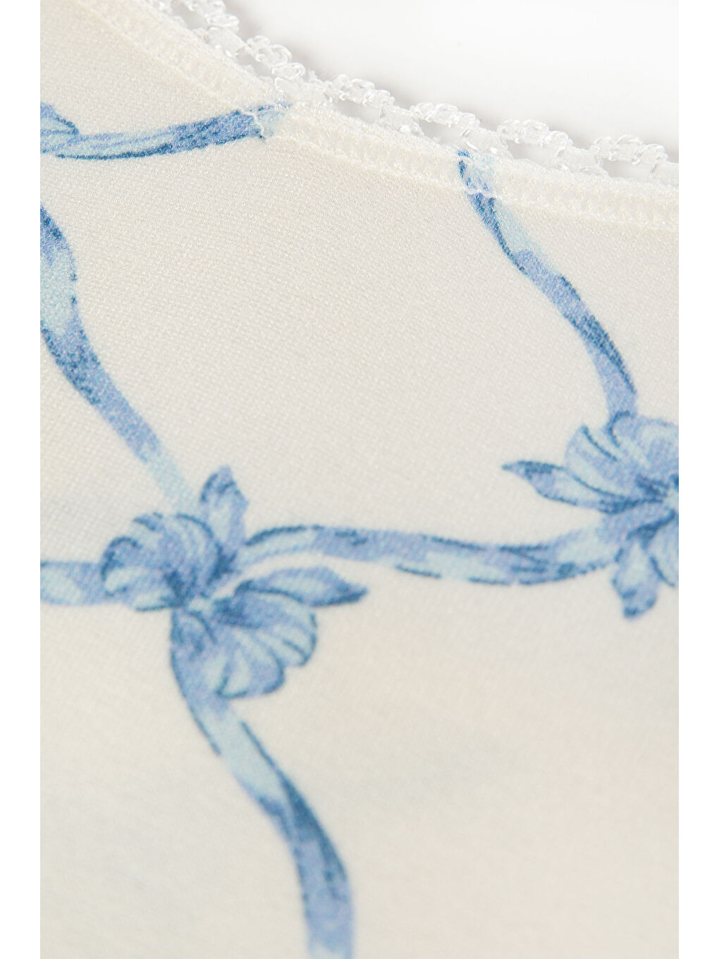 Mavi Kadın Askılı Yumuşak Dokulu Desenli Pijama Takımı-3