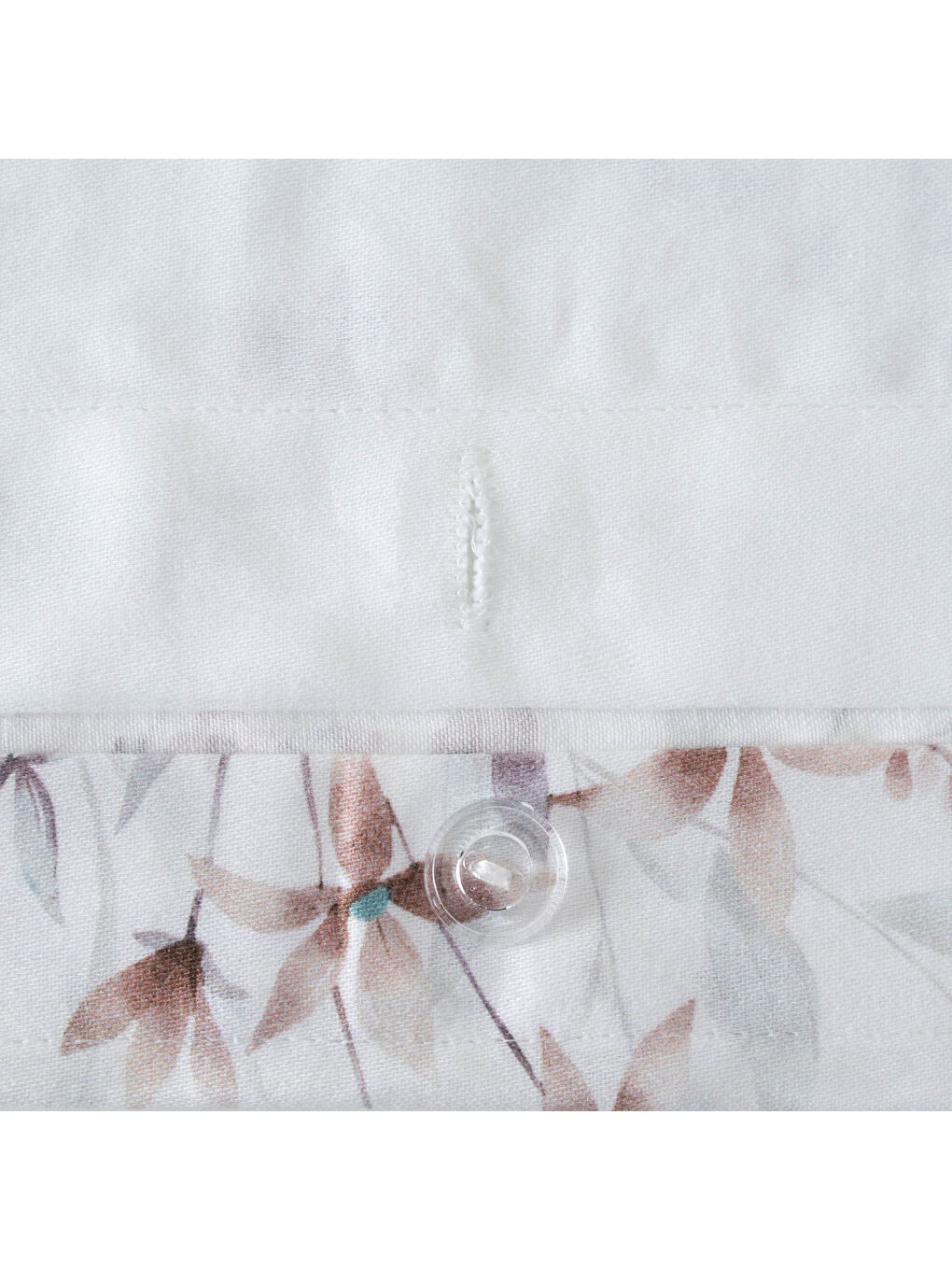 Ekru Lavena Çift Kişilik Nevresim Takımı %100 Pamuk 210 TC 83 Tel Saten Digital Baskılı Krem-Kahve-6