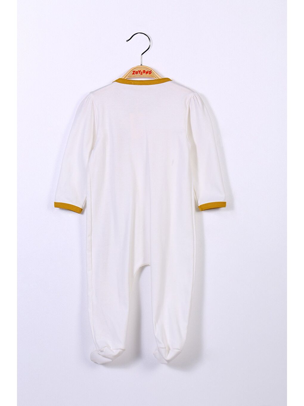 Ekru Kız Bebek Çıtçıtlı Fiyonklu Tulum (6-24Ay)-3