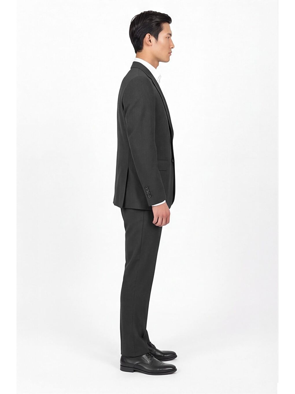 Gri Giotelli Erkek Füme Dar Kesim Slim Fit Viskon Dokuma Normal Bel 6 Drop Takım Elbise-2