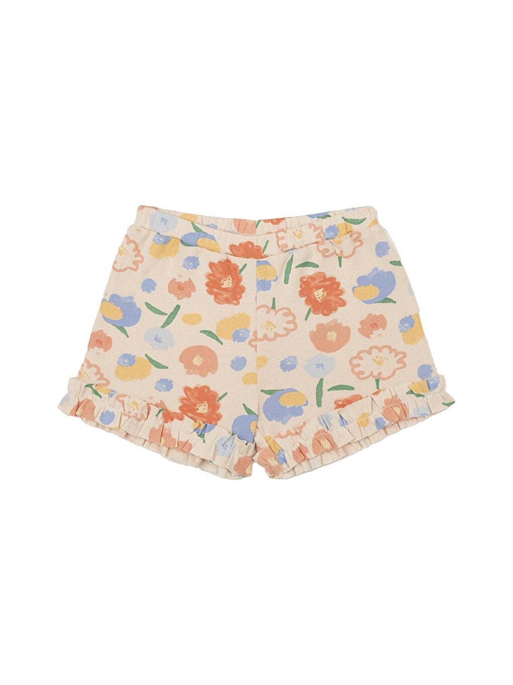 Pembe Çiçek Buketi Fırfırlı Şortlu Set-3