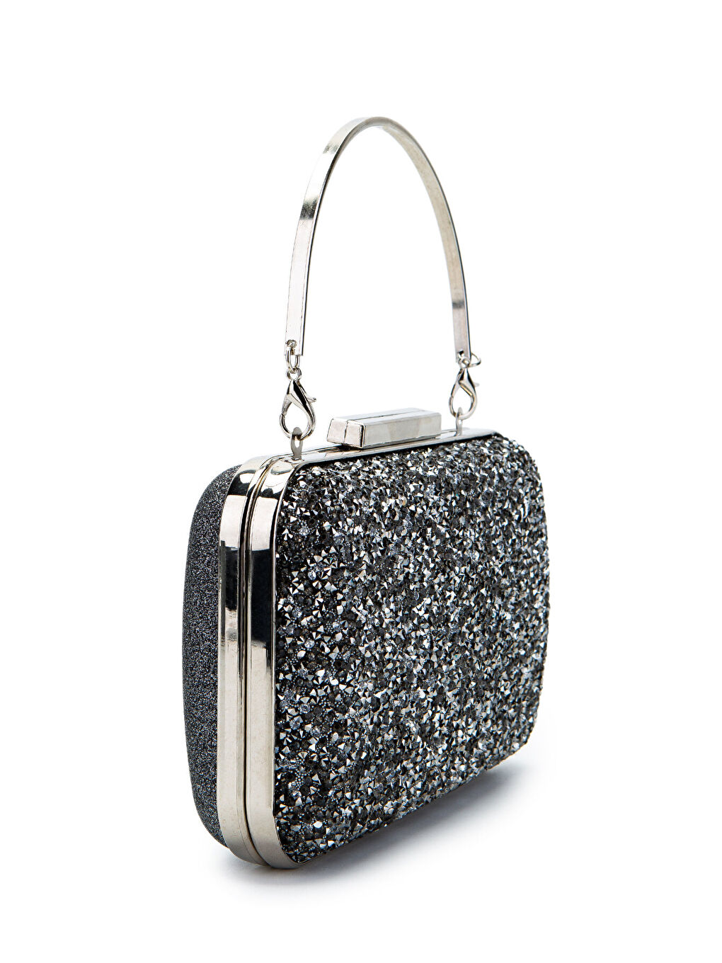 Taşlı Premium Debbie Abiye El Çantası Antrasit-3