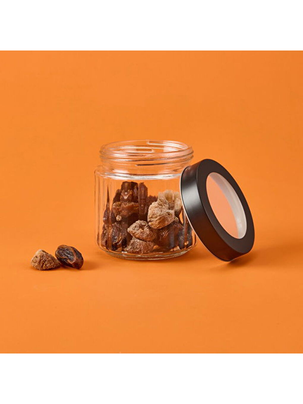 Borosilikat Cam Saklama Kabı - Gri / Siyah - 800 ml