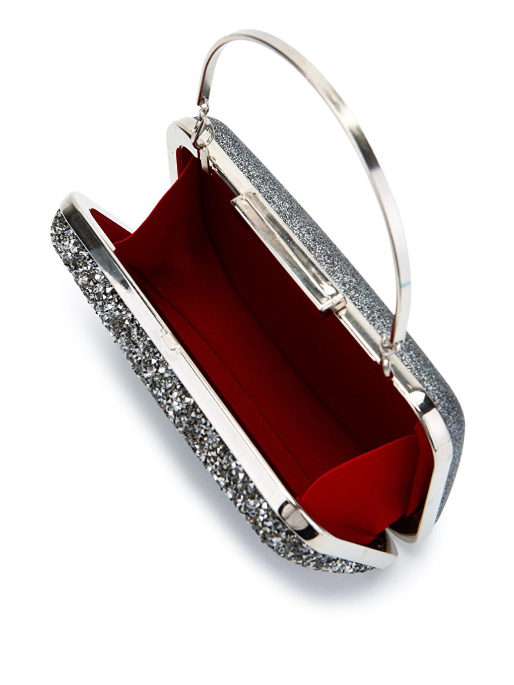 Taşlı Premium Debbie Abiye El Çantası Antrasit-5