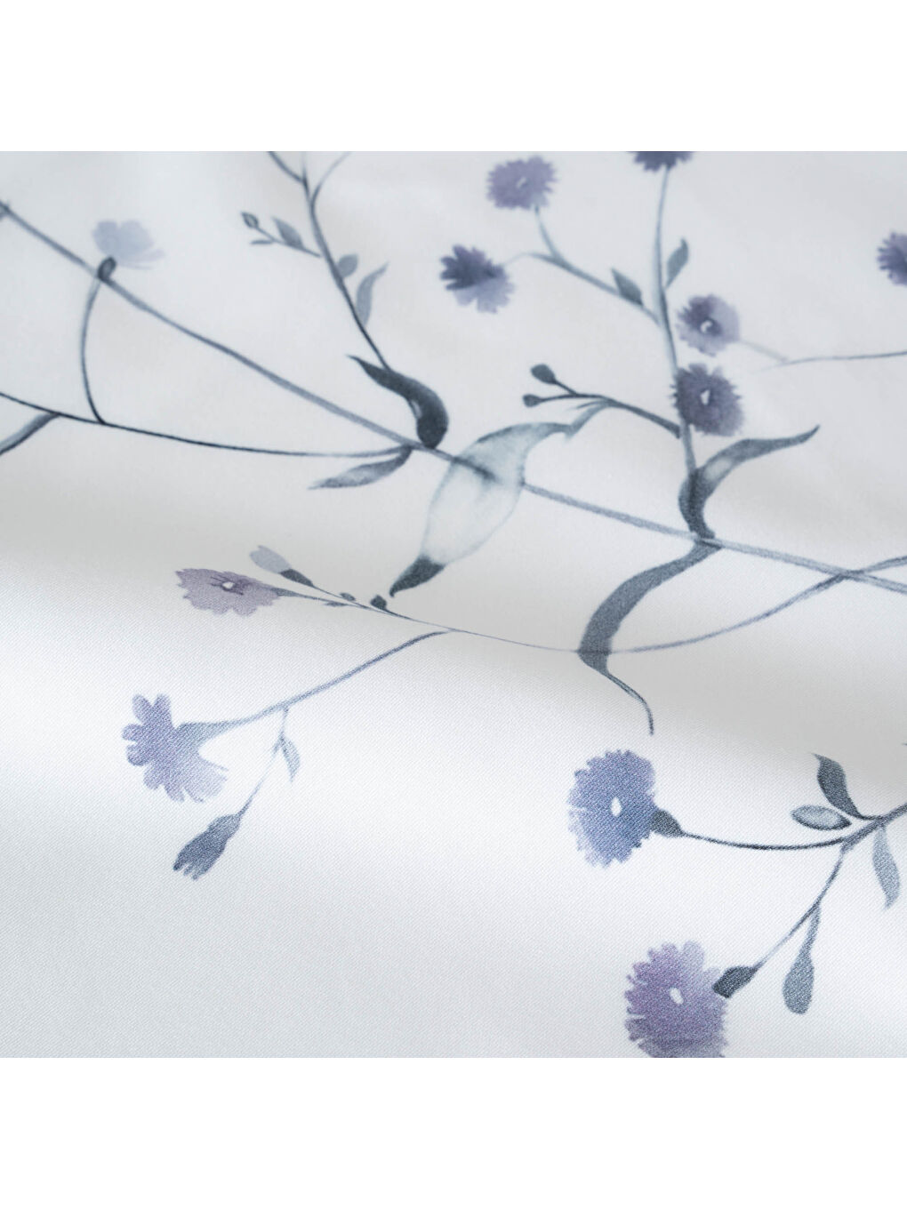 Ekru Lavena Çift Kişilik Nevresim Takımı %100 Pamuk 210 TC 83 Tel Saten Digital Baskılı Krem-Lila-4