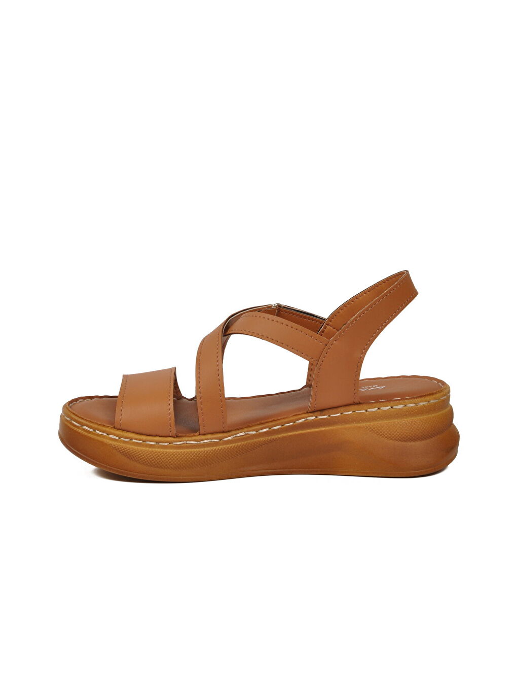 Kahverengi Taba Yumuşak Tabanlı Kadın Topuklu Sandalet 492123 Z-3