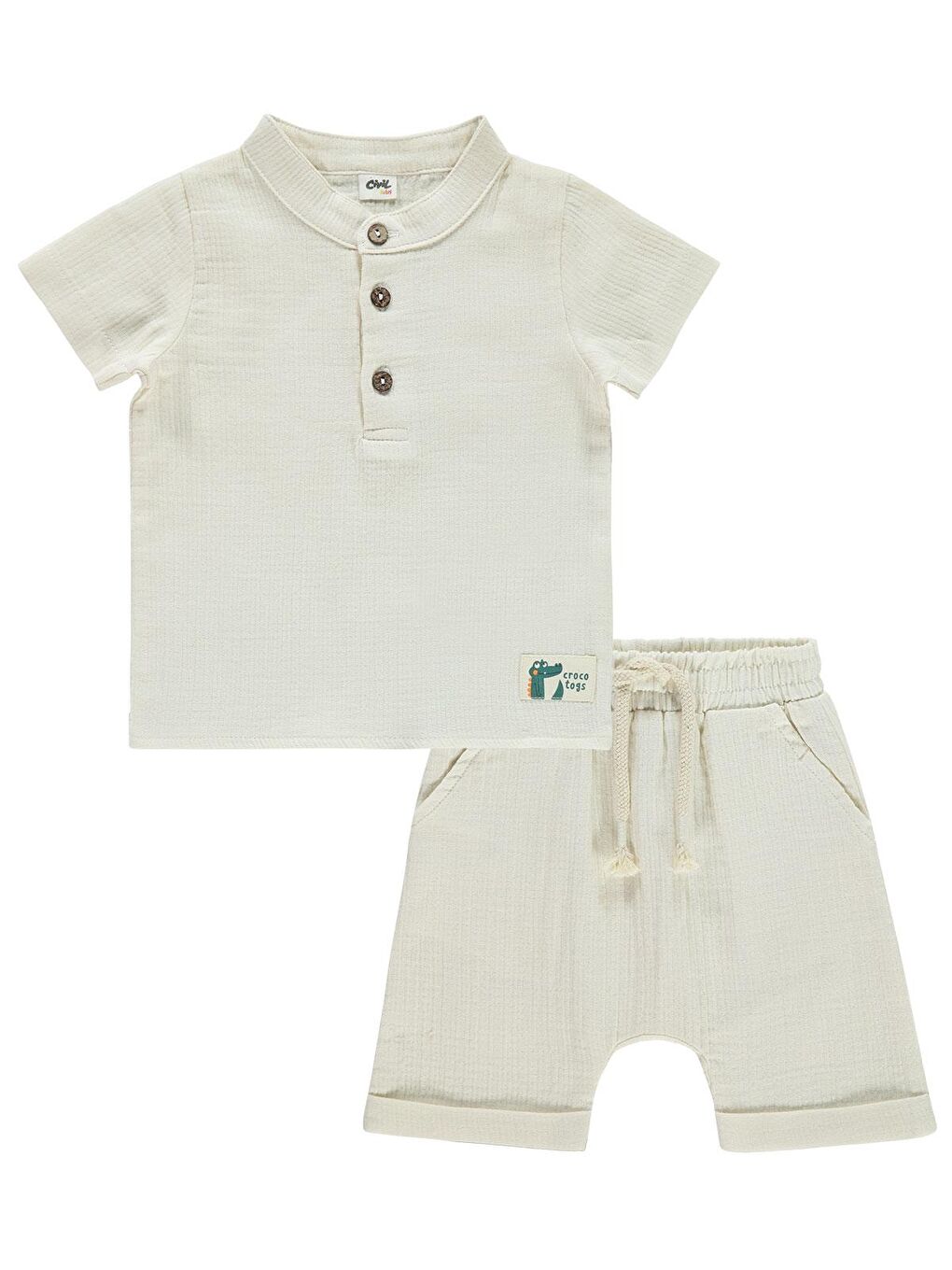 Baby Erkek Bebek Şortlu Takım 6-18 Ay Bej