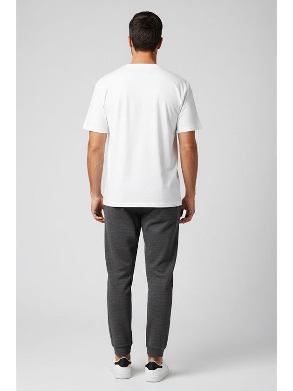 Giotelli Beyaz Oversize Fit %100 Pamuk Bisiklet Yaka Baskılı Erkek Tişört-1